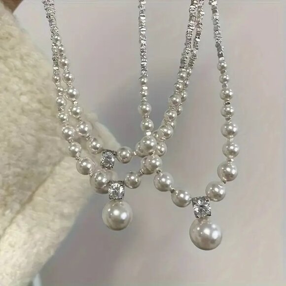 925 SterlingSilver Freshwater Shell Freshwater Pearls Necklace Original Handmade - Picture 4 of 8